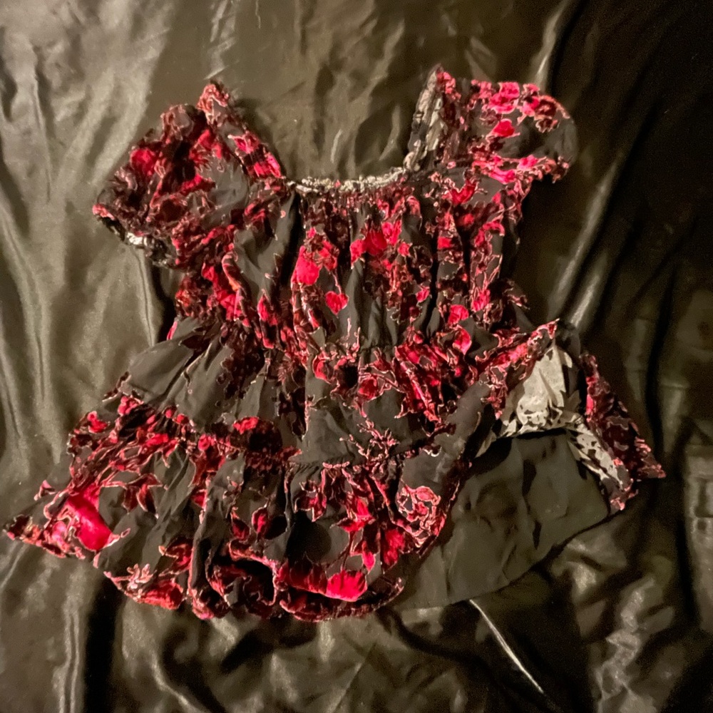 Torrid Babydoll Velvet Tiered Top
